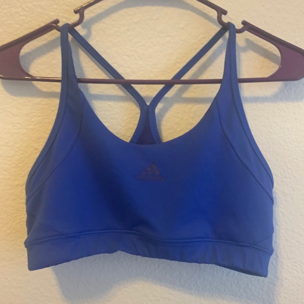 Blue adidas sports bra